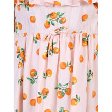 Generic Girl's Rayon Printed Sleeveless Dress (Orange)