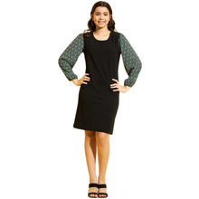 Generic Girl's Polyester Lycra Printed Sleeveless Dress (Green-Black)