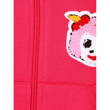 Generic Girl's Fleece Printed Long Sleeves Hoodie Jacket (Magenta)