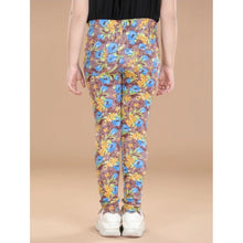 Generic Girl's Cotton Lycra Floral Elasticated Jeggings (Multicolor)