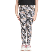 Generic Girl's Cotton Lycra Floral Elasticated Jeggings (Multicolor)