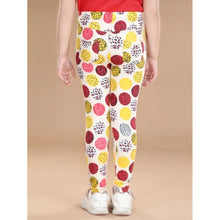 Generic Girl's Cotton Lycra Floral Elasticated Jeggings (Multicolor)