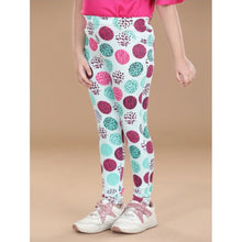 Generic Girl's Cotton Lycra Floral Elasticated Jeggings (Multicolor)