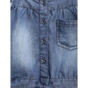 Generic Girl's Denim Embroidered Sleeveless Jumpsuit (Blue)