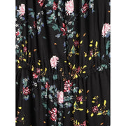 Generic Girl's Rayon Floral Sleeveless Jumpsuit (Black-Pink)