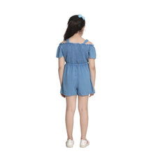 Generic Girl's Rayon Solid Sleeveless Jumpsuit (Blue)
