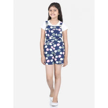 Generic Girl's Rayon Polka Sleeveless Jumpsuit (Blue-Pink)