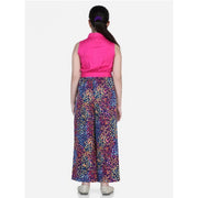 Generic Girl's Bodice-Rayon Colour Block Sleeveless Jumpsuit (Multicolor)