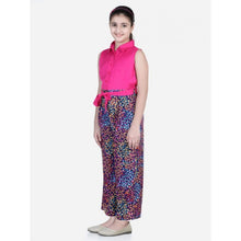 Generic Girl's Bodice-Rayon Colour Block Sleeveless Jumpsuit (Multicolor)