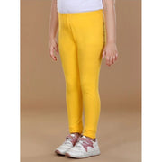 Generic Girl's Cotton Lycra Solid Elasticated Leggings (Yellow)