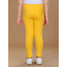 Generic Girl's Cotton Lycra Solid Elasticated Leggings (Yellow)