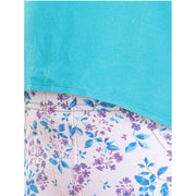Generic Girl's Cotton Floral Elasticated Jegging and Top Set (Turquoise Blue)