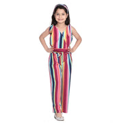 Generic Girl's Polyester Crepe Floral Cold Shoulder Crop Top and Pallazo Set (Multicolor)