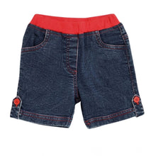 Generic Girl's Denim Lace Inserts Sleeveless Shorts (Blue-Red)