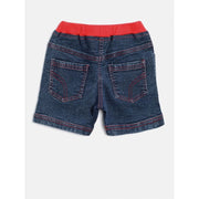 Generic Girl's Denim Lace Inserts Sleeveless Shorts (Blue-Red)