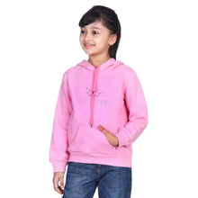 Generic Girl's Fleece Embellished Long Sleeves Sweatshirt (Light Pink)