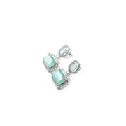 Generic Women's Brass Silver Plated Drop Earrings (Turquoise)
