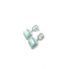 Generic Women's Brass Silver Plated Drop Earrings (Turquoise)