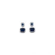 Generic Women's Brass Silver Plated Drop Earrings (Blue)