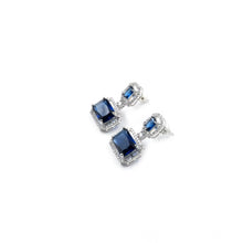 Generic Women's Brass Silver Plated Drop Earrings (Blue)