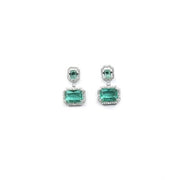 Generic Women's Brass Silver Plated Drop Earrings (Green)
