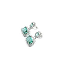Generic Women's Brass Silver Plated Drop Earrings (Green)