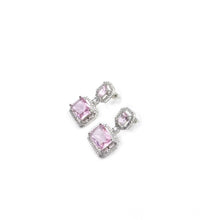 Generic Women's Brass Silver Plated Drop Earrings (Pink)