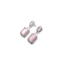 Generic Women's Brass Silver Plated Drop Earrings (Pink)