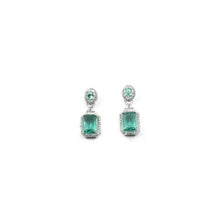 Generic Women's Brass Silver Plated Drop Earrings (Green)