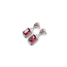 Generic Women's Brass Silver Plated Drop Earrings (Red)