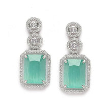 Generic Women's Brass Silver Plated Drop Earrings (Turquoise)