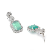 Generic Women's Brass Silver Plated Drop Earrings (Turquoise)