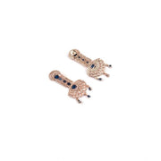Generic Women's Brass Silver Plated Drop Earrings (Blue)