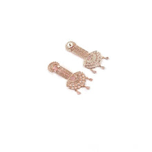 Generic Women's Brass Silver Plated Drop Earrings (Pink)