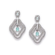 Generic Women's Brass Silver Plated Drop Earrings (Turquoise)