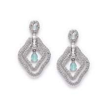 Generic Women's Brass Silver Plated Drop Earrings (Turquoise)