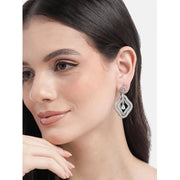 Generic Women's Brass Silver Plated Drop Earrings (Turquoise)