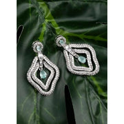 Generic Women's Brass Silver Plated Drop Earrings (Turquoise)