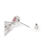 Generic Women's Brass Silver Plated Drop Earrings (Red)