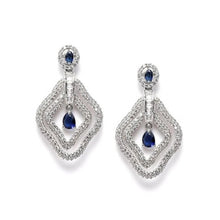 Generic Women's Brass Silver Plated Drop Earrings (Blue)