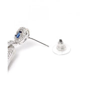 Generic Women's Brass Silver Plated Drop Earrings (Blue)