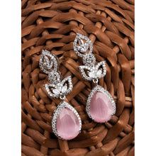 Generic Women's Brass Silver Plated Drop Earrings (Pink)