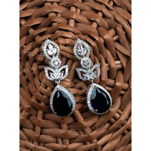 Generic Women's Brass Silver Plated Drop Earrings (Blue)