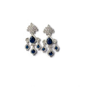 Generic Women's Brass Silver Plated Drop Earrings (Blue)