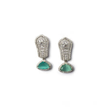 Generic Women's Brass Silver Plated Drop Earrings (Turquoise)