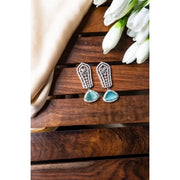 Generic Women's Brass Silver Plated Drop Earrings (Turquoise)