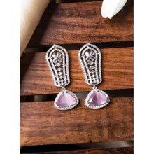 Generic Women's Brass Silver Plated Drop Earrings (Pink)