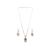 Generic Women's Brass Silver Plated Pendant Set (Orange)