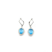 Generic Women's Brass Silver Plated Pendant Set (Blue)