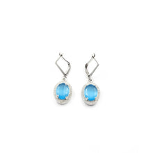 Generic Women's Brass Silver Plated Pendant Set (Blue)